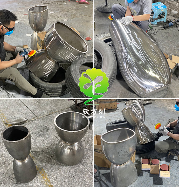 不銹鋼愛(ài)心造型創(chuàng)意花盆定制廠家