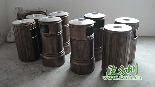  古意盎然，韶關(guān)園林仿銅玻璃鋼垃圾桶